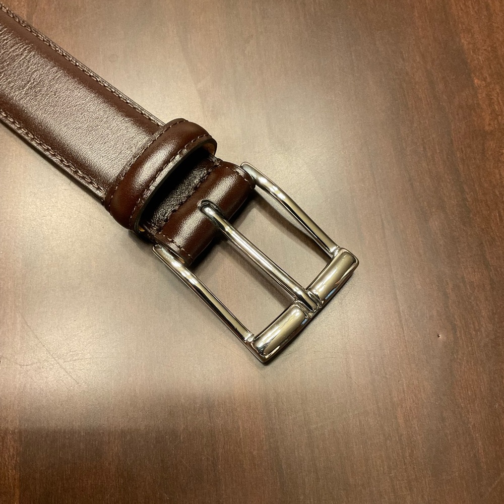 Crockett & Jones Brown Leather Men's Belt